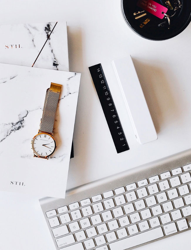 fashion watch and keyboard